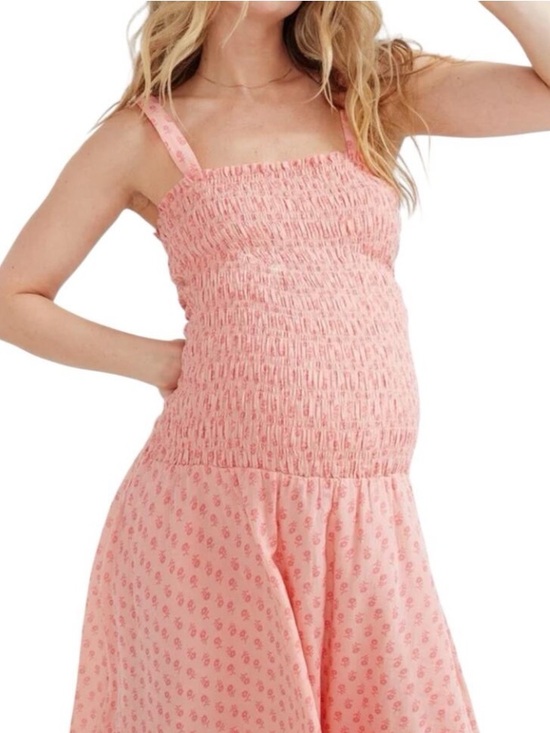 Hatch Dresses & Skirts - Hatch Evie Dress Pink Ditsy Floral Smocked Maternity Dress Small